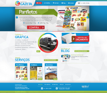 Página Inicial do site graficagazetams.com.br